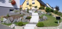 Escalier en granit et pavés en basalte - 