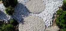 Pas japonais en granit et concassé déco blanc - 