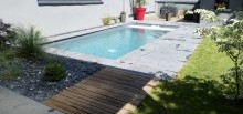 Accès abords piscine en bois. - 